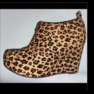 Jeffrey Campbell Leopard print pony hair booties